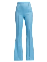 Шерстяные брюки-клеш со швами Oscar De La Renta, синий