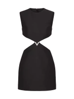 Короткое платье из крепа от кутюр Valentino Garavani, черный