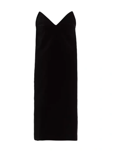 Платье-миди-бюстье из смесового хлопка Loewe, черный