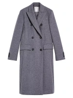 Двубортное пальто из шерсти и кашемира Sportmax, серый