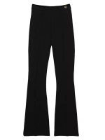 Lola Укороченные расклешенные брюки из эластичного крепа высокой плотности Callas Milano, черный