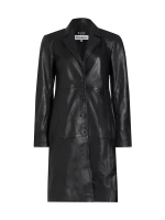 Кожаный удлиненный пиджак Veda Crosby Reformation, черный