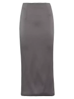 Юбка-миди из эластичного атласа Prada, серый