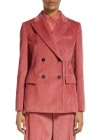Вельветовый двубортный пиджак Weekend Max Mara, красный