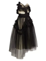 Платье миди без бретелек из тюля Maison Margiela, черный