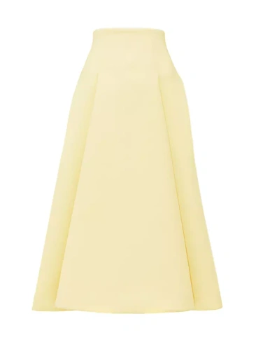 Компактная шерстяная юбка-миди Bottega Veneta, цвет camomile