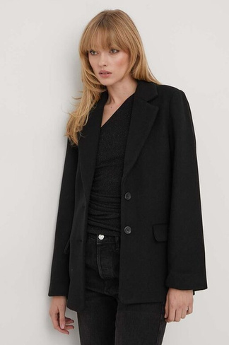 Куртка из смесовой шерсти Abercrombie & Fitch, черный