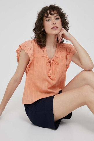Блузка Anaise из хлопка Pepe Jeans, оранжевый